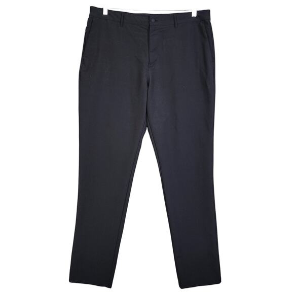Banana Republic Mens Flat Front Pant Size 38X34 Black Slim Fit Performance Golf - Picture 1 of 12